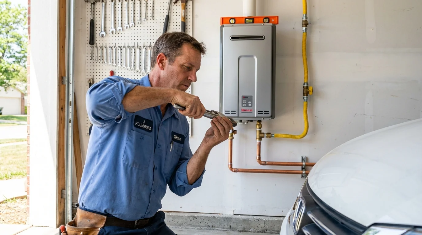 Tankless water heater installation by a Johns Plumbing LLC plumber in Nashville